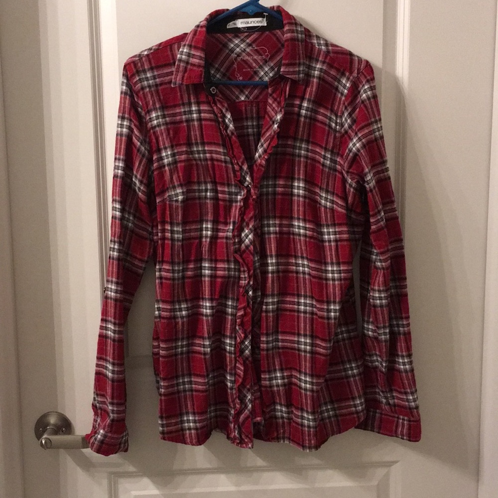 Maurice’s 0 plaid button up